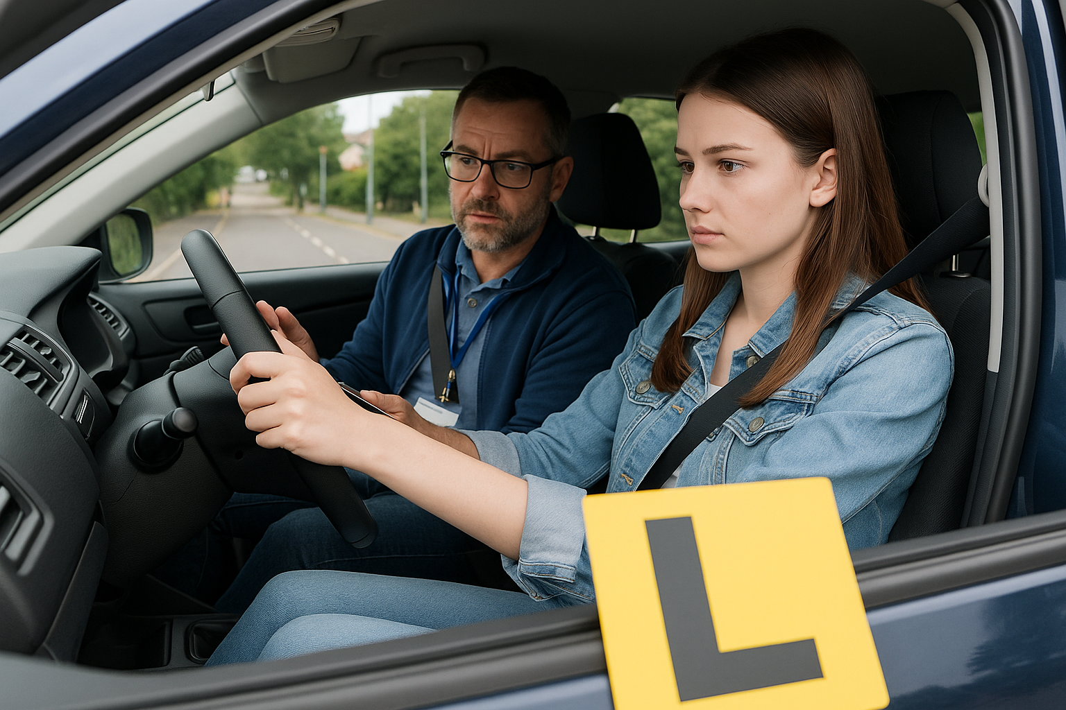 Driving Lesson in Progress